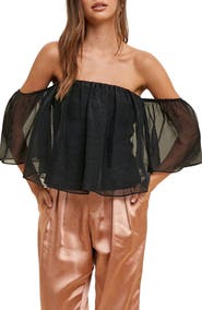 WISHLIST Off the Shoulder Organza Top