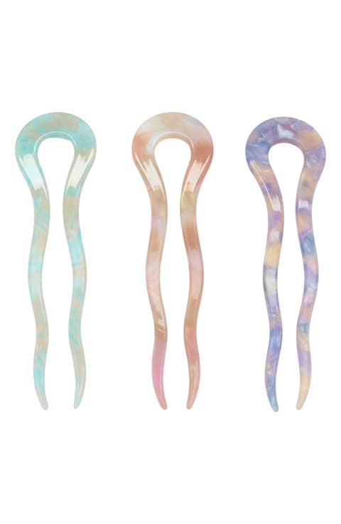 Assorted 3-Pack Wavy Hair Sticks