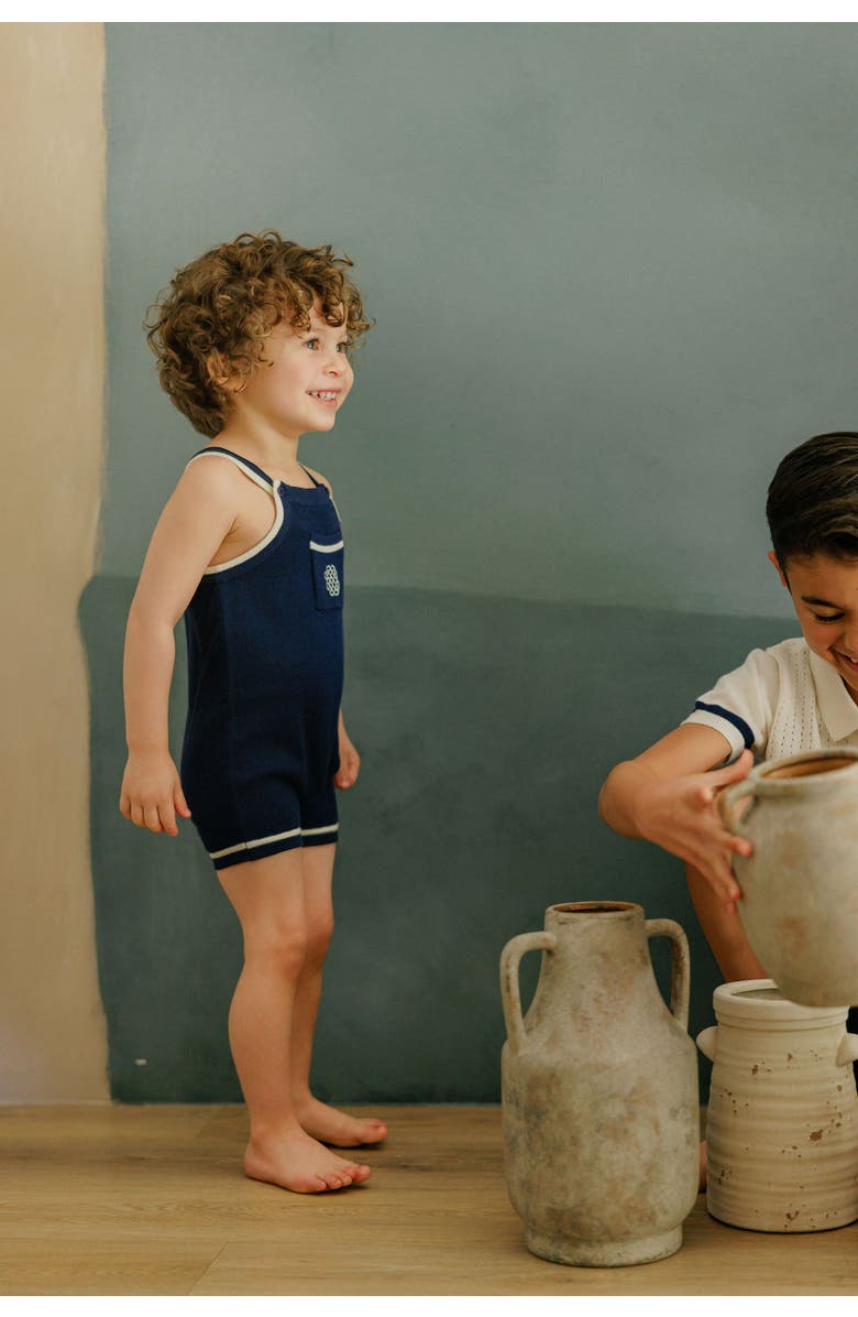 Ely's & Co. Looms Storybook Collection - Boys Mesh Knit Romper, Alternate, color, Blue