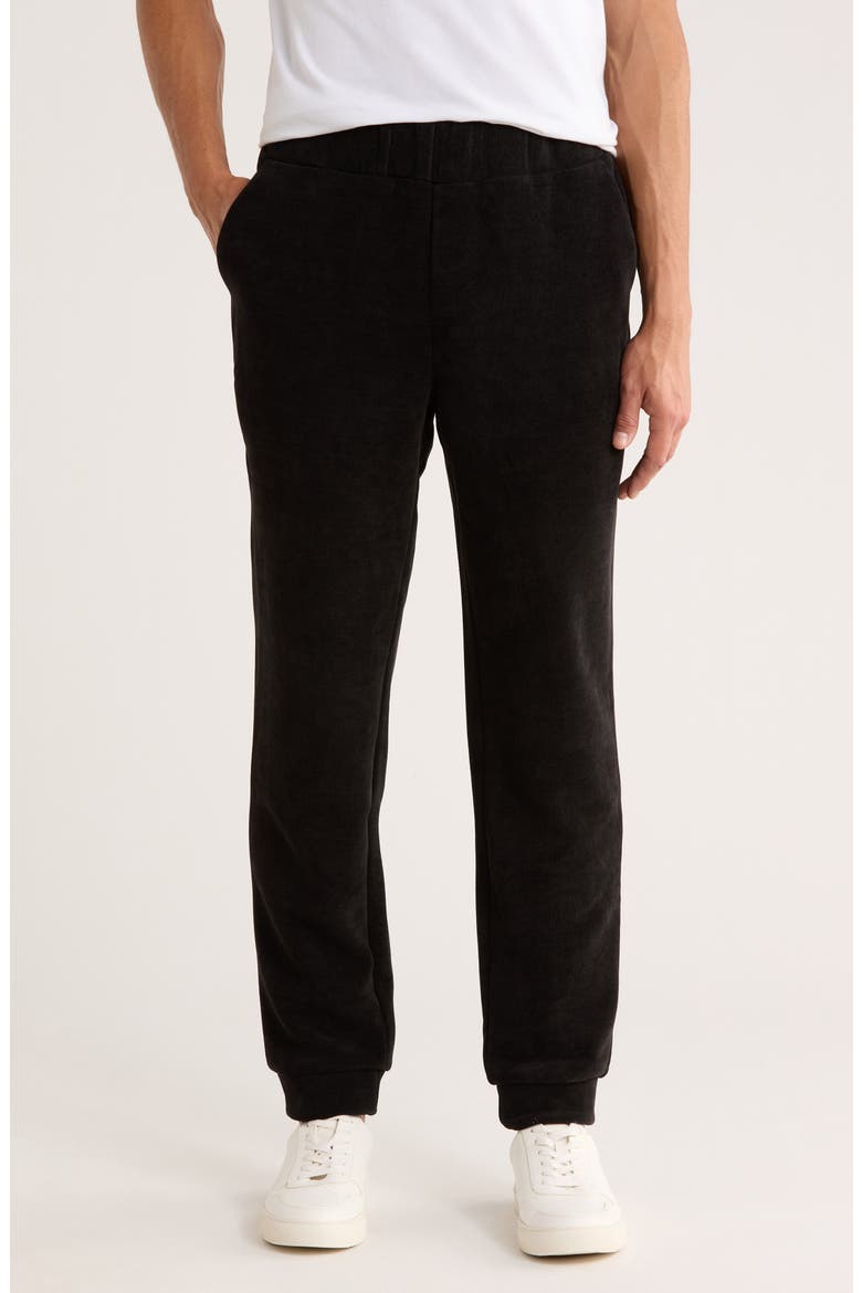 Plush Sueded Joggers, Main, color, BLACK