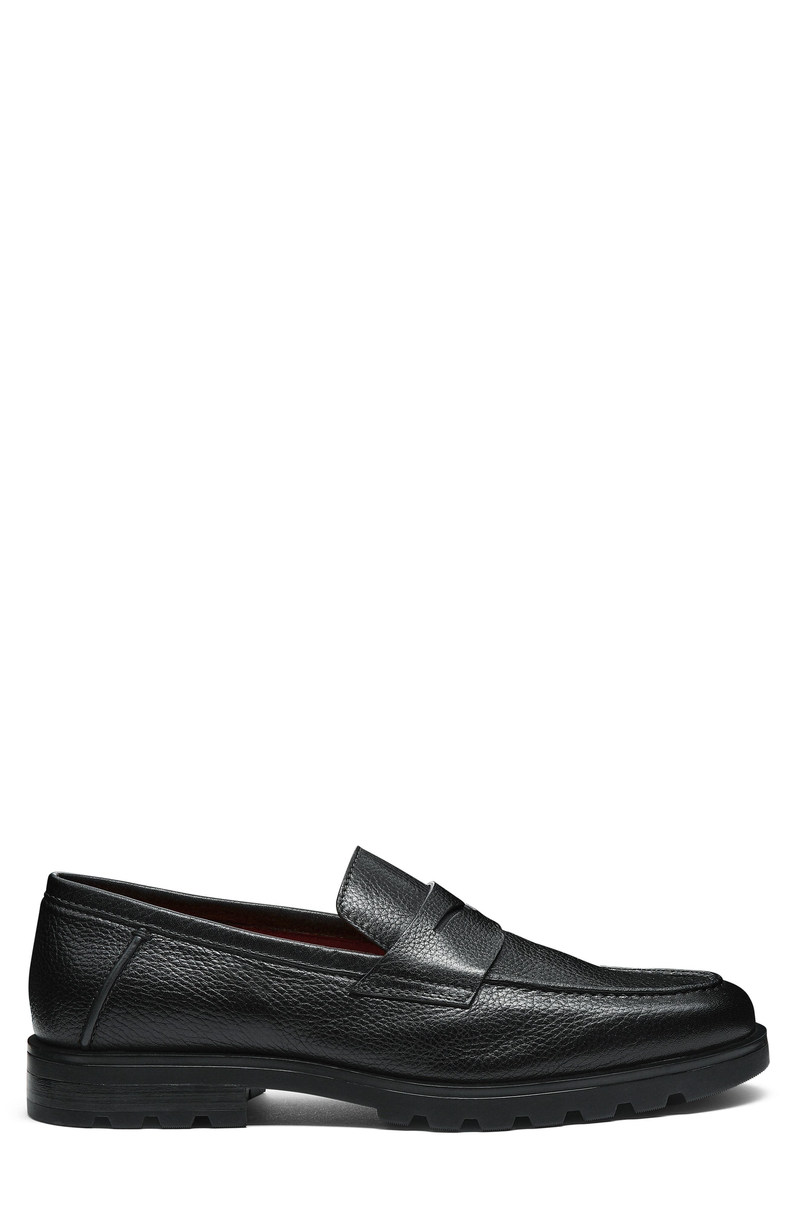 Santoni Rock Penny Loafer, Alternate, color, Black