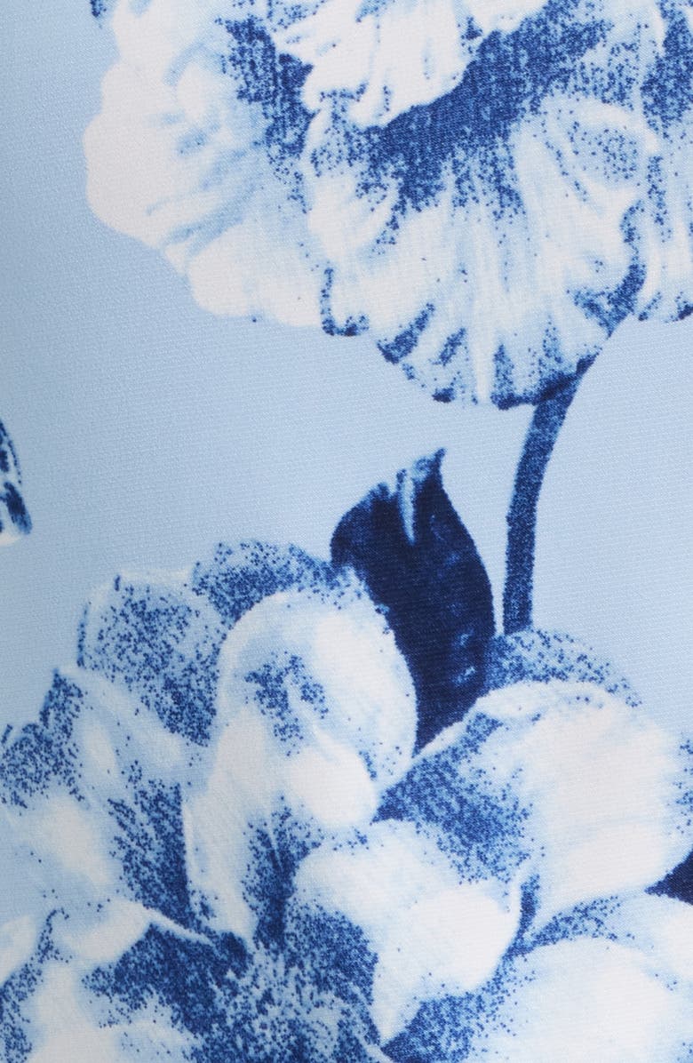 Anne Klein Floral Triple Pleat V-neck Top, Alternate, color, 