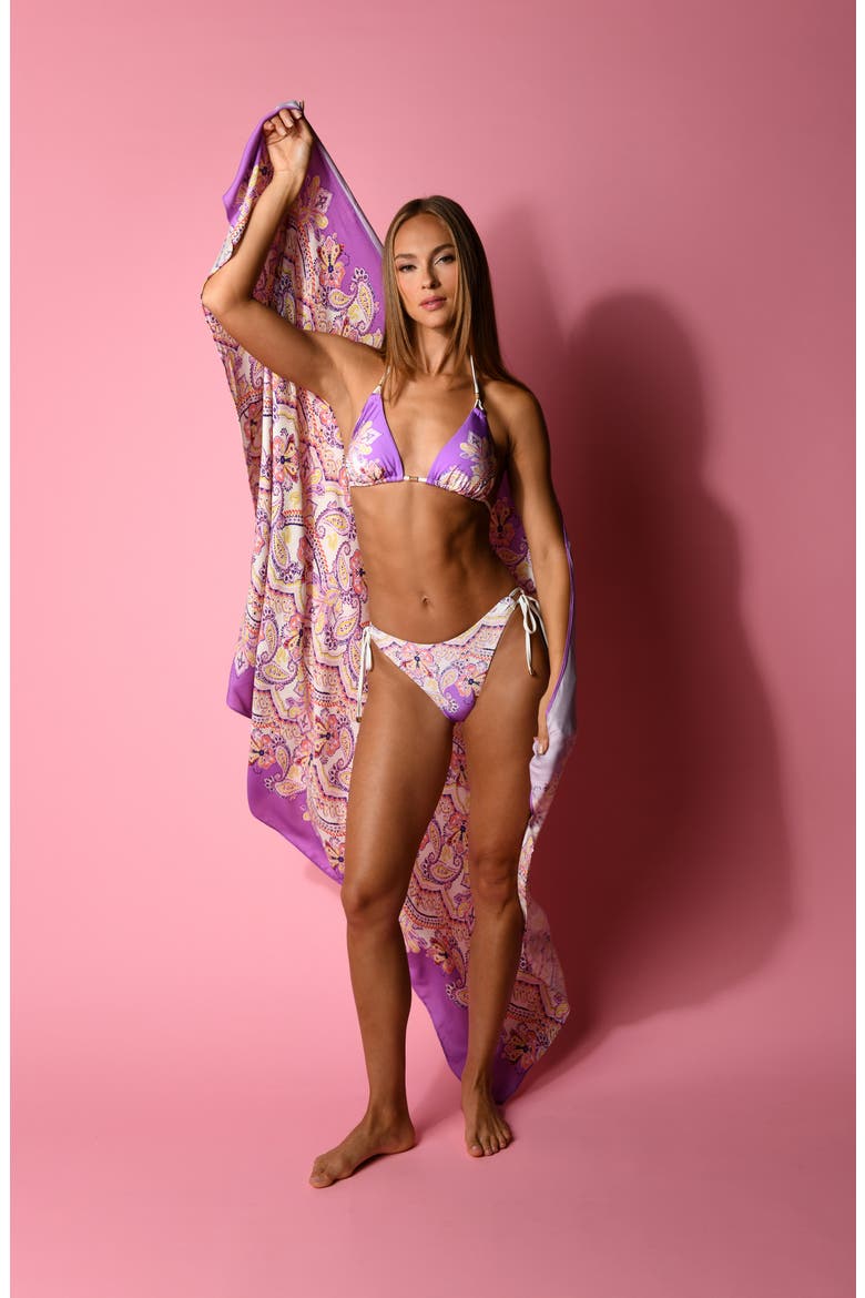 Lilac Cascade Cover-Up Pareo, Alternate, color, PURPLE MULTI