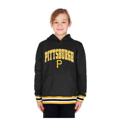 Youth New Era Black Pittsburgh Pirates Knit Trim Pullover Hoodie