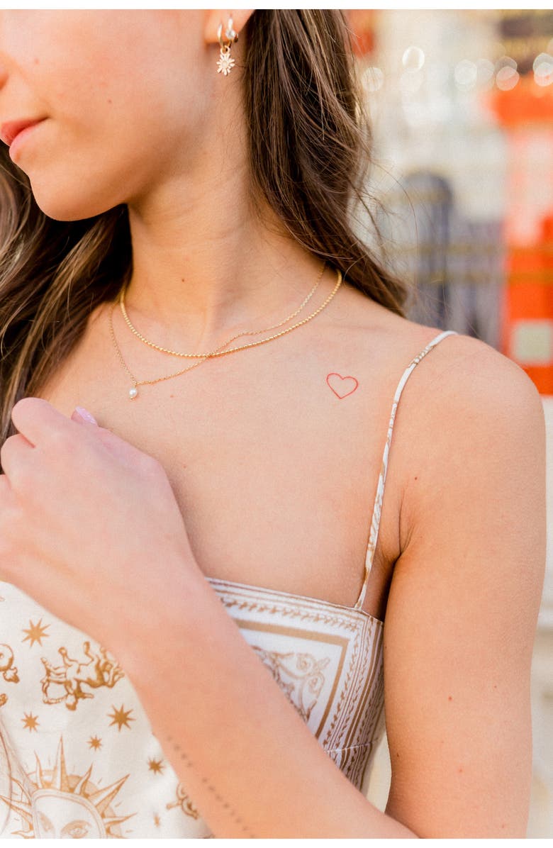 INKED by Dani Red Ink Temporary Tattoos, Alternate, color,