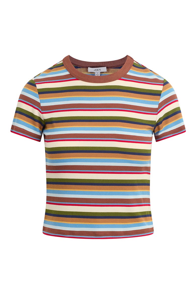 The Stripe Rib Baby T-Shirt, Alternate, color, BROWN MULTI VARIEGATED STRIPE