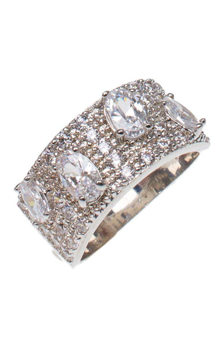 CZ by Kenneth Jay Lane Oval CZ Band Ring, Main, color, 