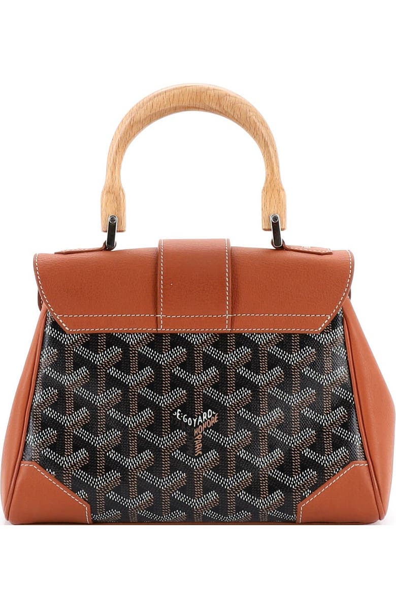 Pre-Owned Goyard Saigon Top Handle Bag Coated Canvas with Leather Mini, Alternate, color, Brown