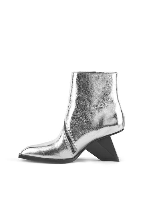 United Nude Rockit Zip Bootie In Silver