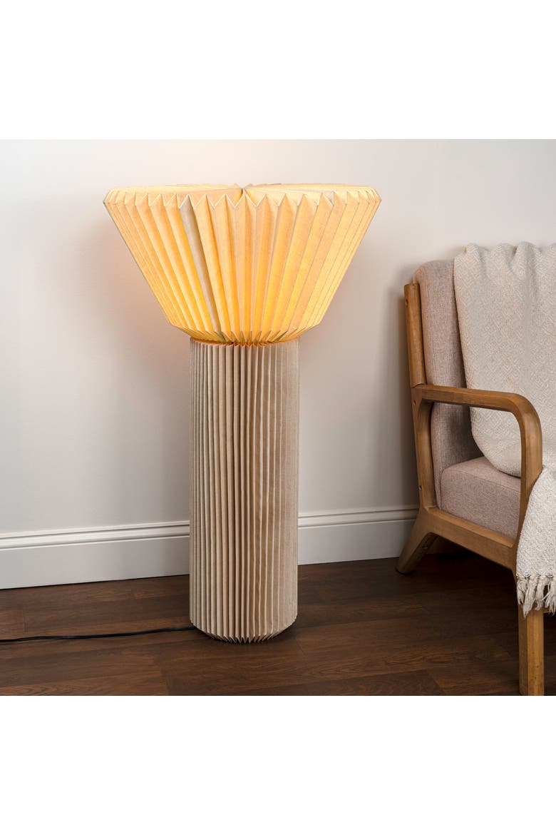 Archer 37" Modern Minimalist Pleated Shade Floor Lamp, Alternate, color, Natural