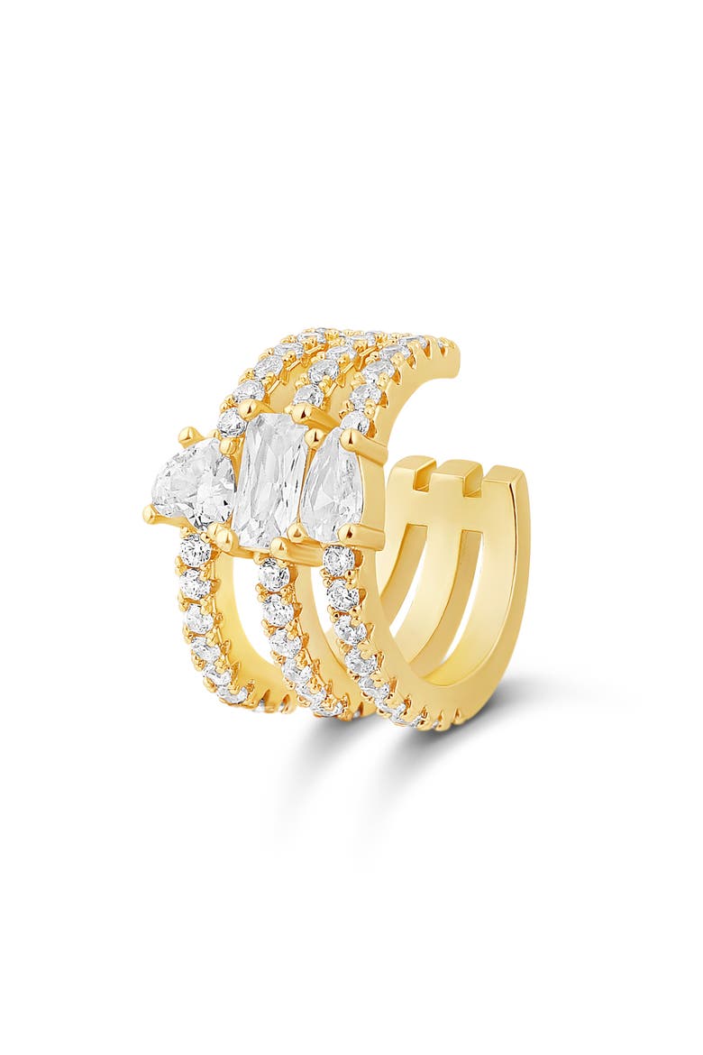 Cubic Zirconia Ear Cuff, Main, color, GOLD