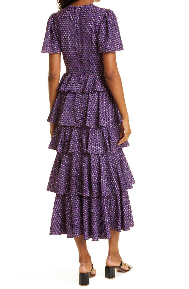 RHODE Serena Short Sleeve Tiered Dress, Alternate, color, 