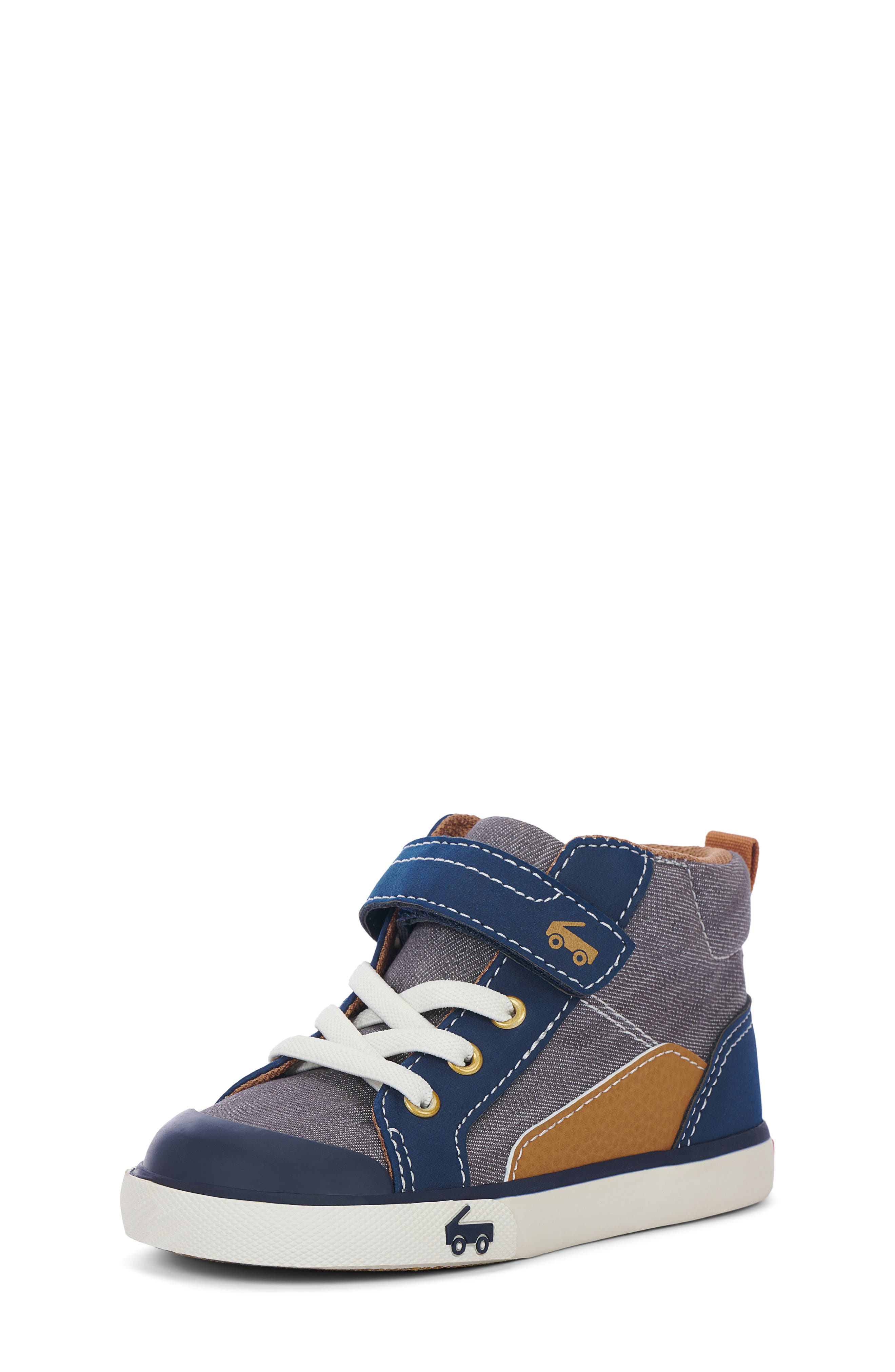 See Kai Run Kids' Dayton High Top Sneaker, Main, color, Gray Denim
