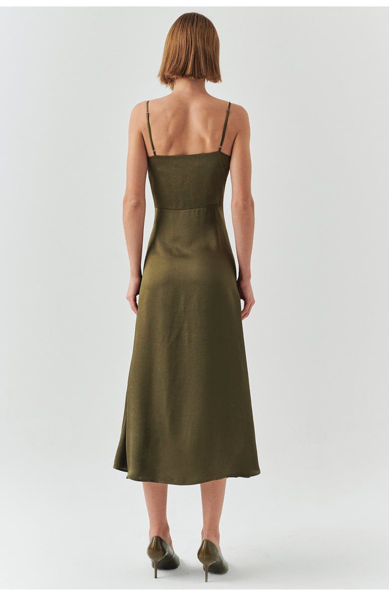 Exquise Macy Cowl Neck Sleeveless Dress, Alternate, color, Khaki