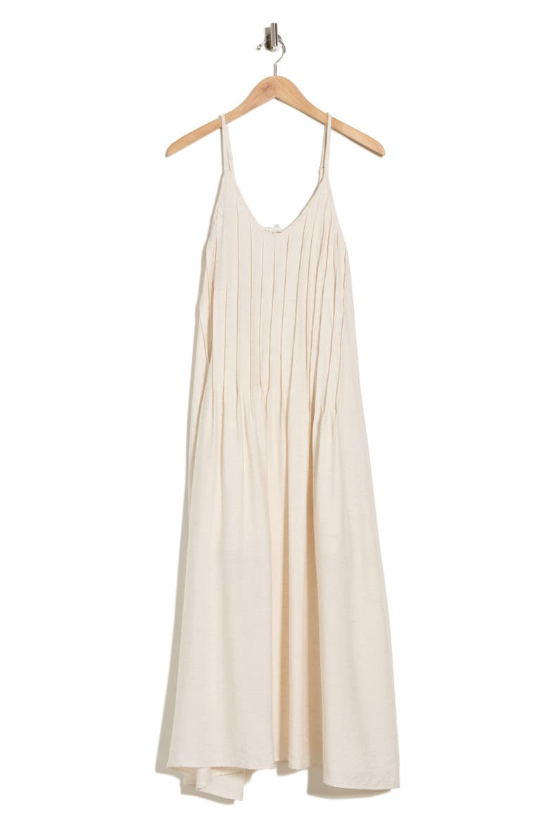 Pleated Maxi Sundress, Alternate, color, NATURAL