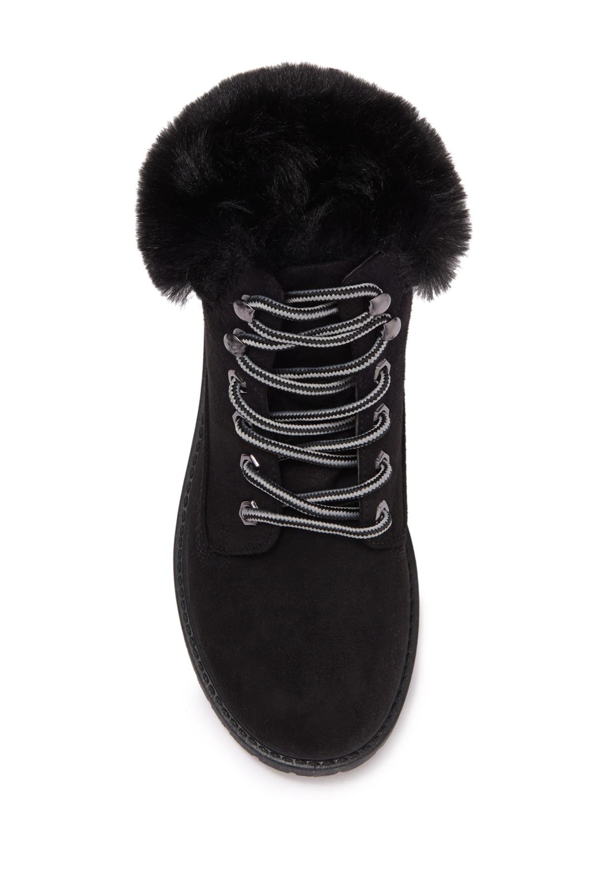 ZIGIny Faux Fur Cuff Lace Up Boot (Women) | Nordstromrack