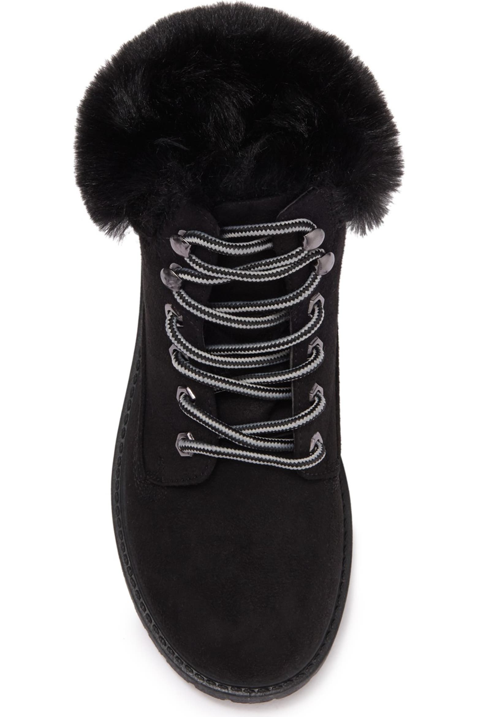Furry Storage Rack ZIGIny Faux Fur Cuff Lace Up Boot (Women) | Nordstromrack
