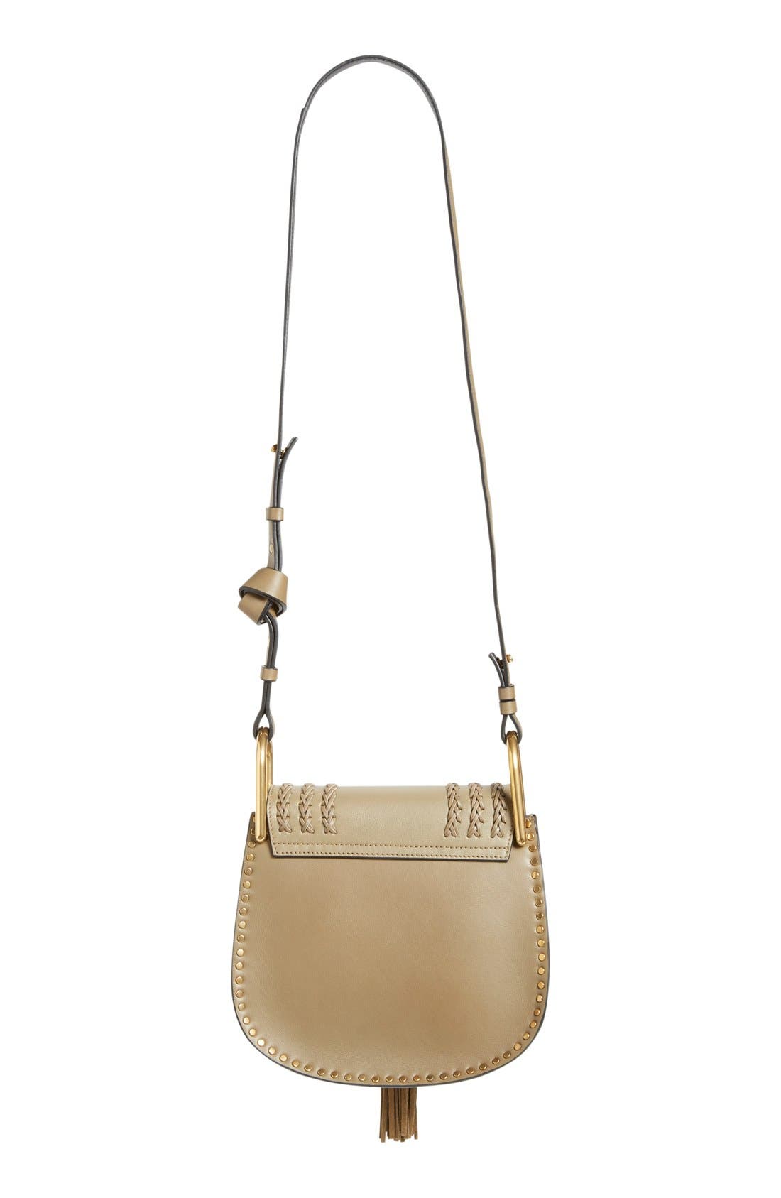 'Small Hudson' Studded Calfskin Leather Crossbody Bag, Alternate, color, MERINO GREY