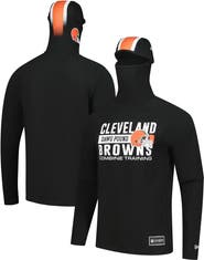 New Era Men's New Era Black Cleveland Browns Functional Fandom Balaclava Helmet Stripe Tri-Blend Hoodie