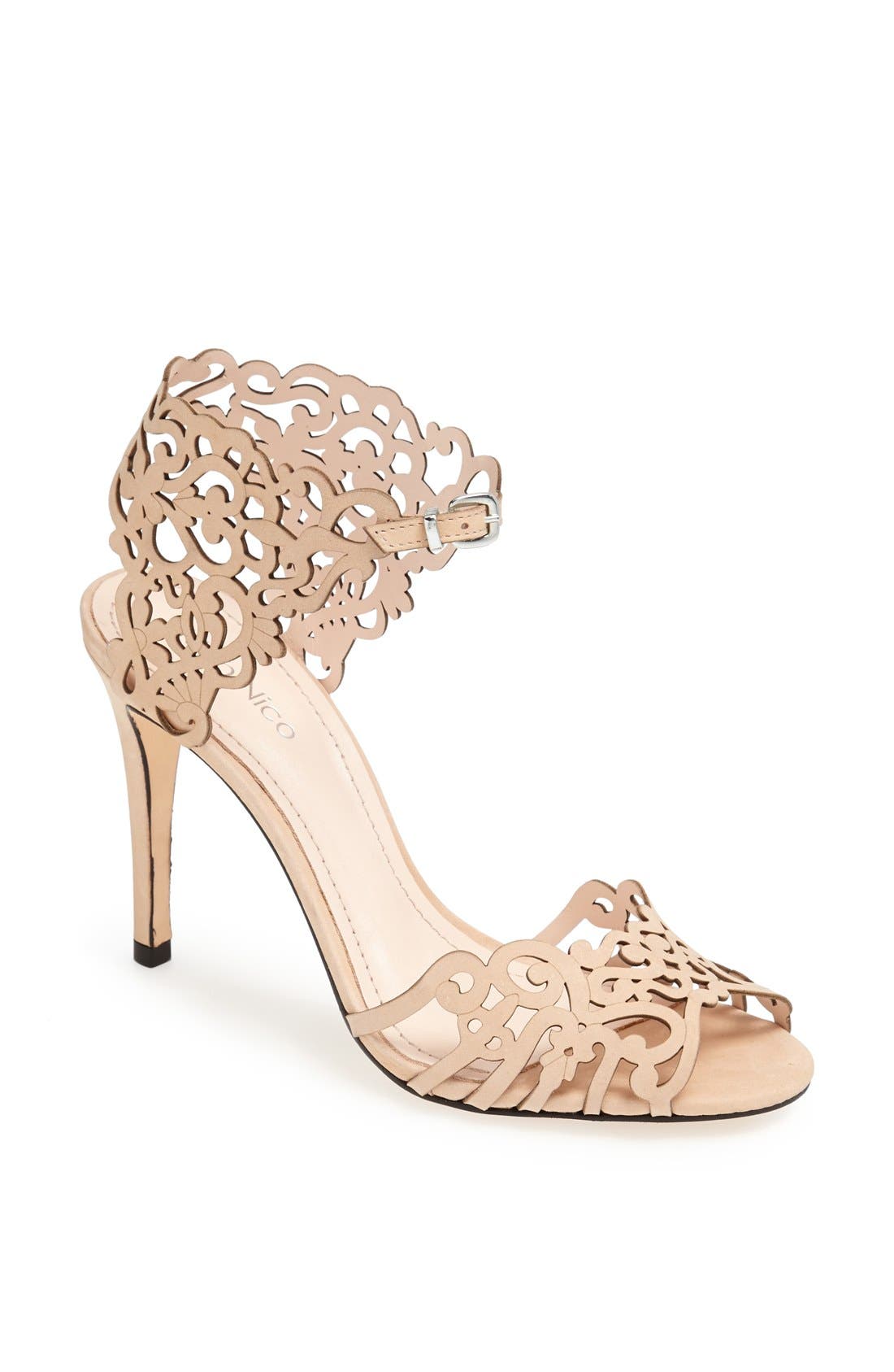 'Moxie' Laser Cutout Sandal, Main, color, NUDE