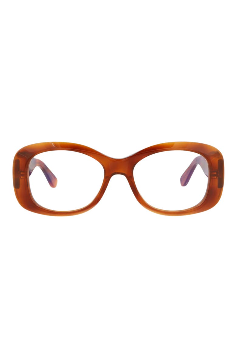 46mm Oval Optical Glasses, Main, color, HAVANA TRANSPARENT