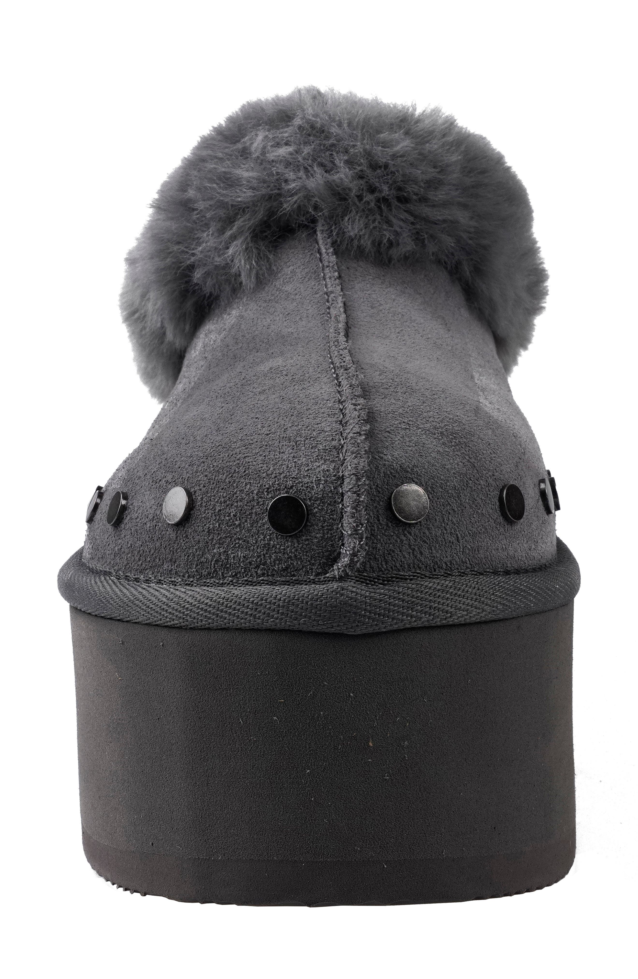 Sabi Faux Fur Platform Clog, Alternate, color, GREY SUEDE