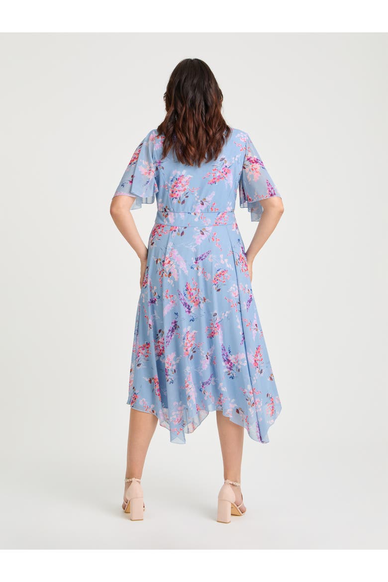 Julie Floral Hanky Hem Dress, Alternate, color, Blue Multi