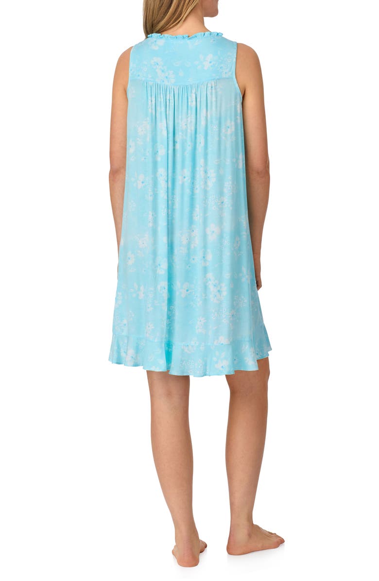 Eileen West Sleeveless Stretch Modal Chemise, Alternate, color, Aqua Floral