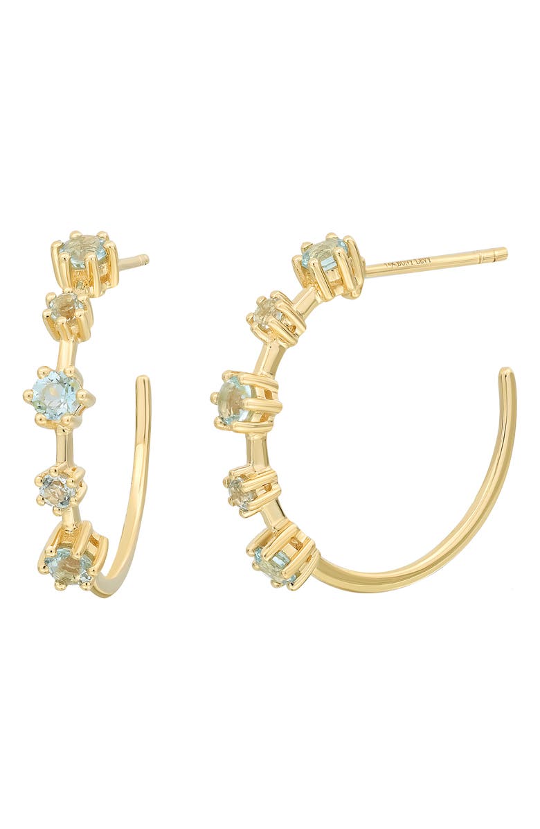 Bony Levy 14K Gold Stone Hoop Earrings, Main, color, 