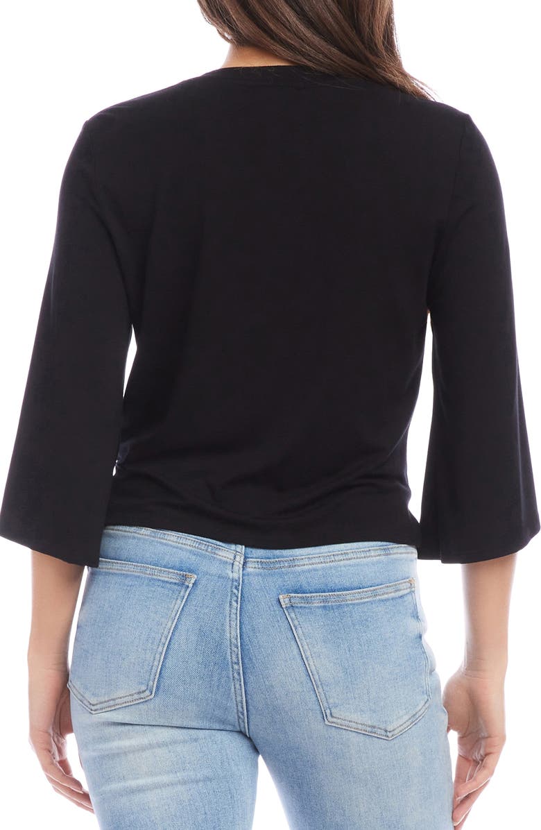 Karen Kane Drape Front Jersey Top, Alternate, color, Black