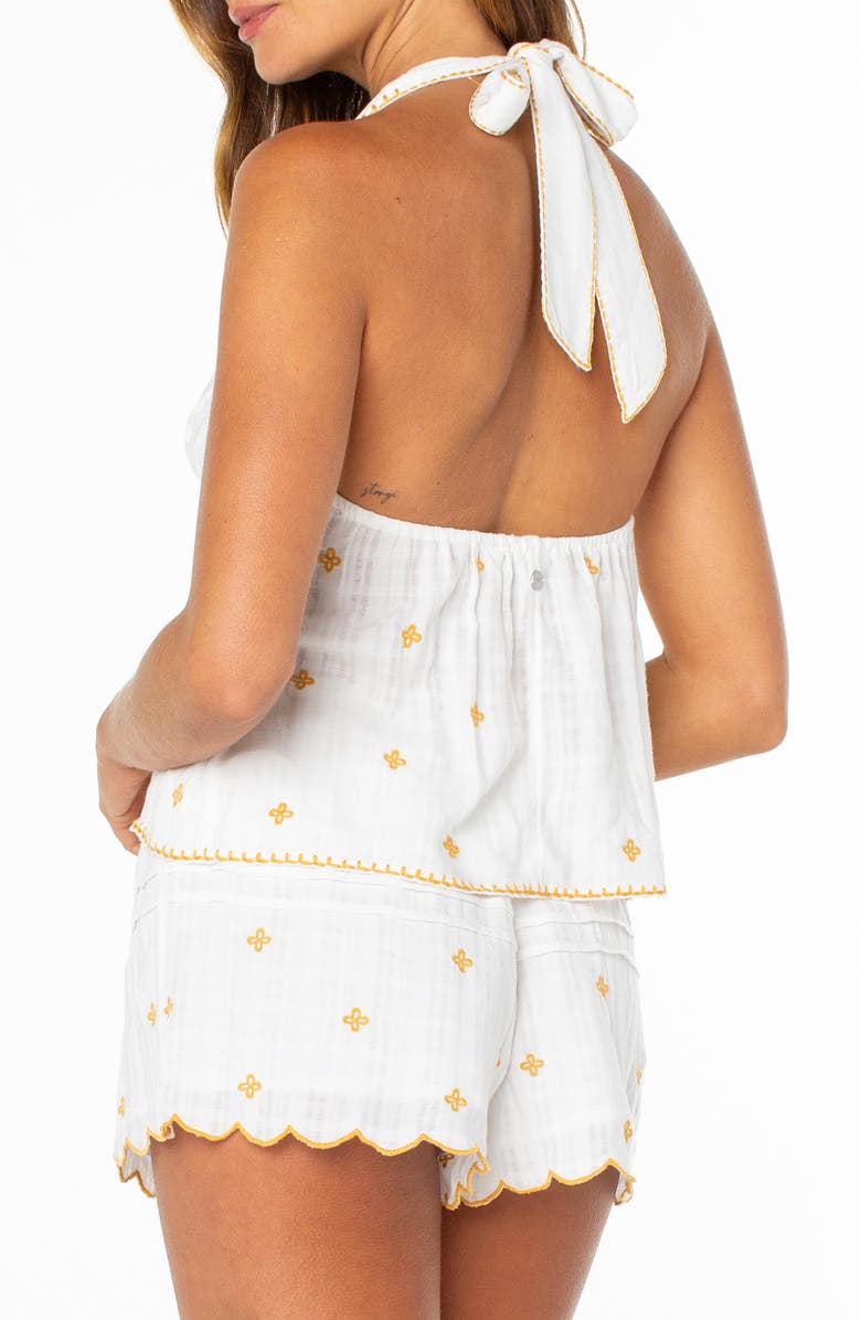 Roxy Full Bloom Halter Top, Alternate, color, Cloud Dancer