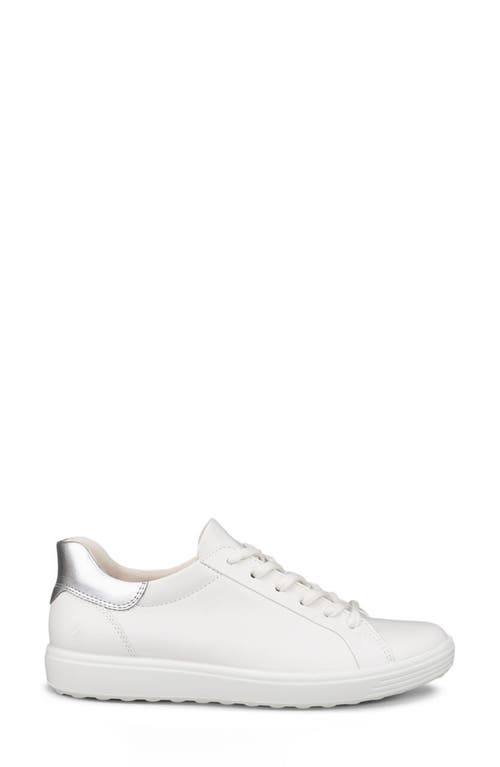 Ecco Soft 7 Sneaker In White/pure Silver