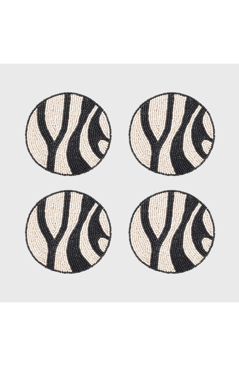 Joanna Buchanan Hand beaded or woven coasters, Main, color, Black