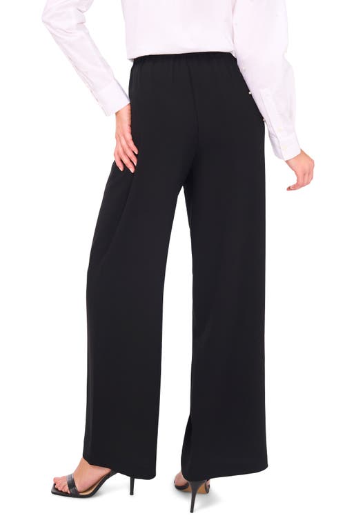 Cece Pull-on Wide Leg Drawstring Pants In Black