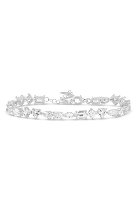 Multi Shape Cubic Zirconia Tennis Bracelet