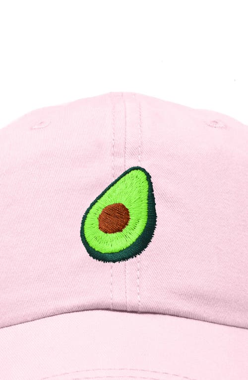 Dalix Avocado Embroidered Food Hat In Washed Pink