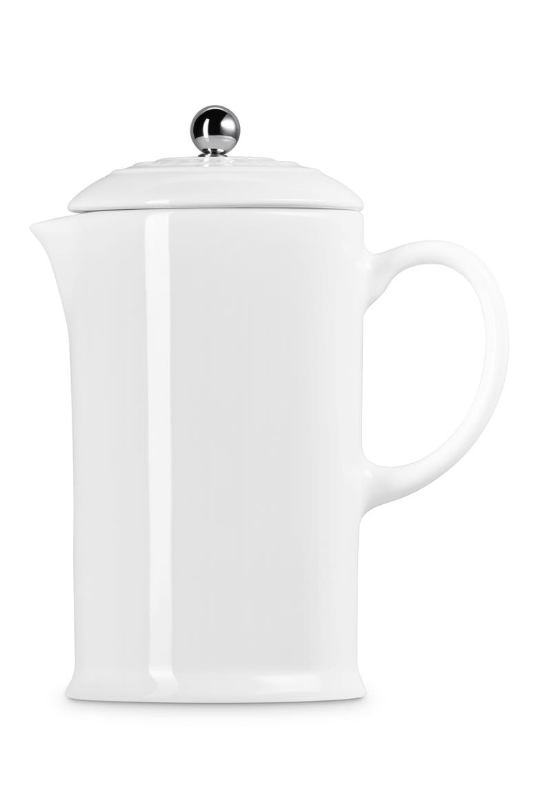 34-Ounce Stoneware French Press, Alternate, color, WHITE
