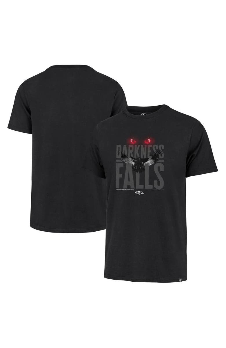 '47 Men's '47 Black Baltimore Ravens Darkness Falls Franklin T-Shirt, Main, color, Black