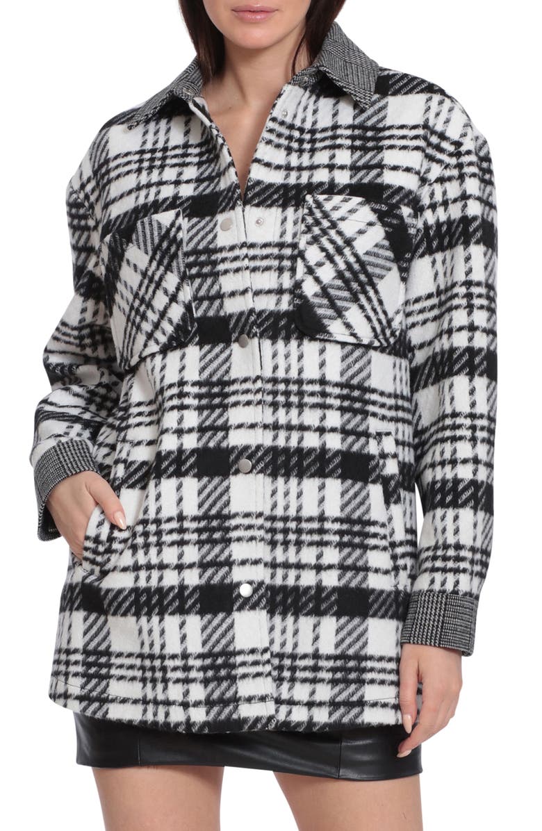 Avec Les Filles Mixed Plaid Shacket, Alternate, color,