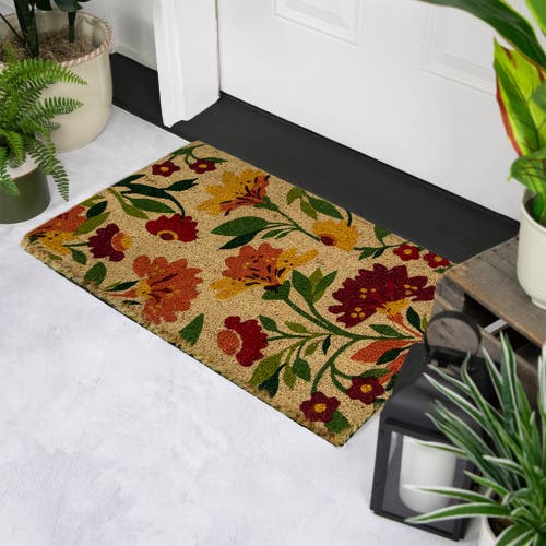 Northlight 18x30 Coir Floral Spring Door Mat In Yellow