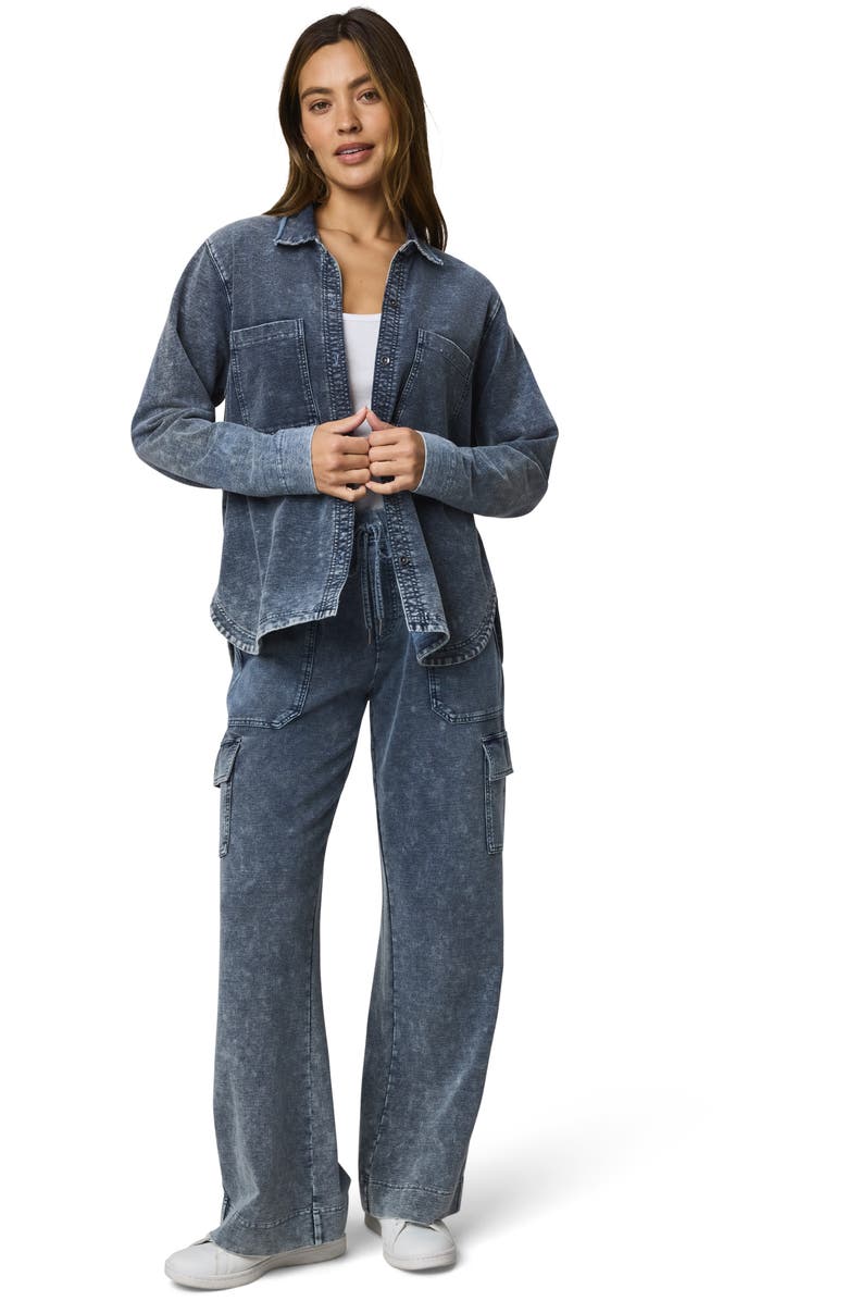 Splendid Gwen Indigo Terry Button-Up Shirt, Alternate, color, Indigo Blue