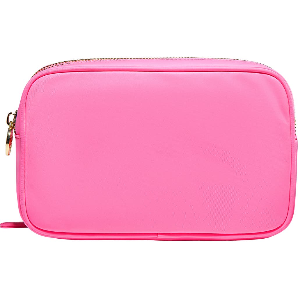 Stoney Clover Lane Double Zip Nylon Pouch in Bubblegum at Nordstrom