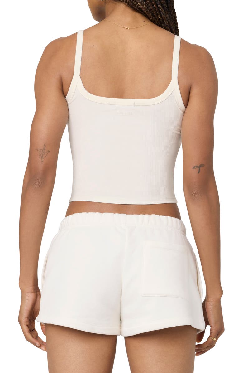 Florence by Mills Couch Date Rose Embroidered Crop Rib Tank, Alternate, color, White Rose