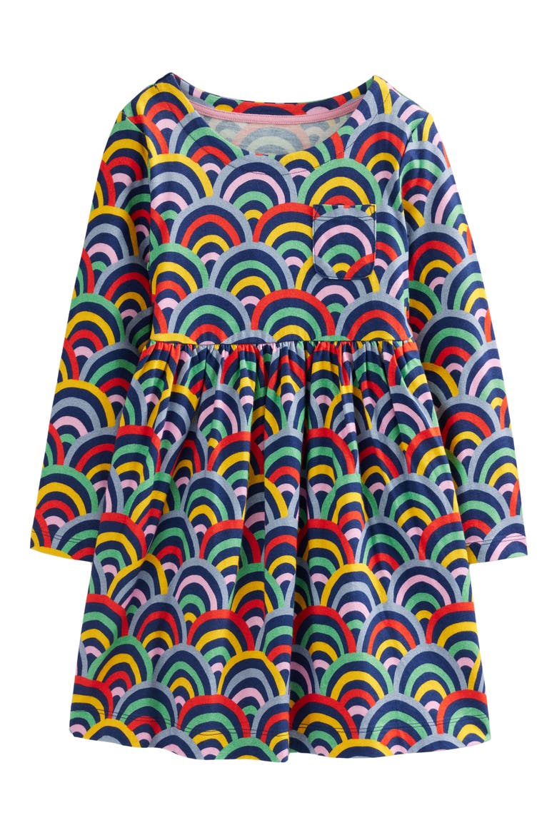 rainbow jersey dress Mini Boden Kids' Print Long Sleeve Cotton Collection: ICONIC
