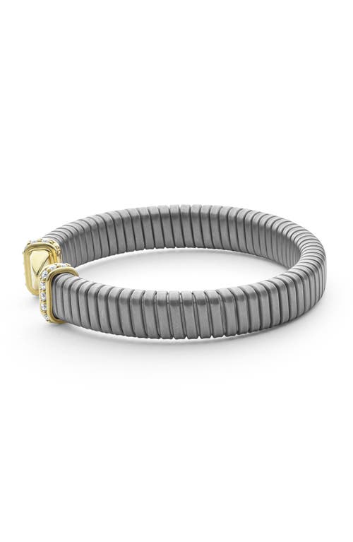 Lagos Pointed Dome Diamond Cuff Bracelet In Two-tone