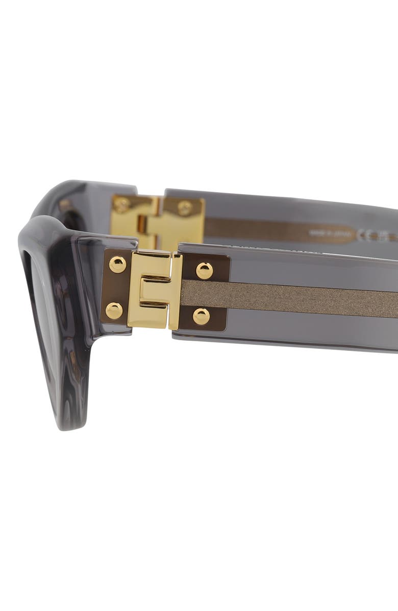 Bottega Veneta 49mm Modified Cat Eye Sunglasses, Alternate, color, Grey Grey Grey