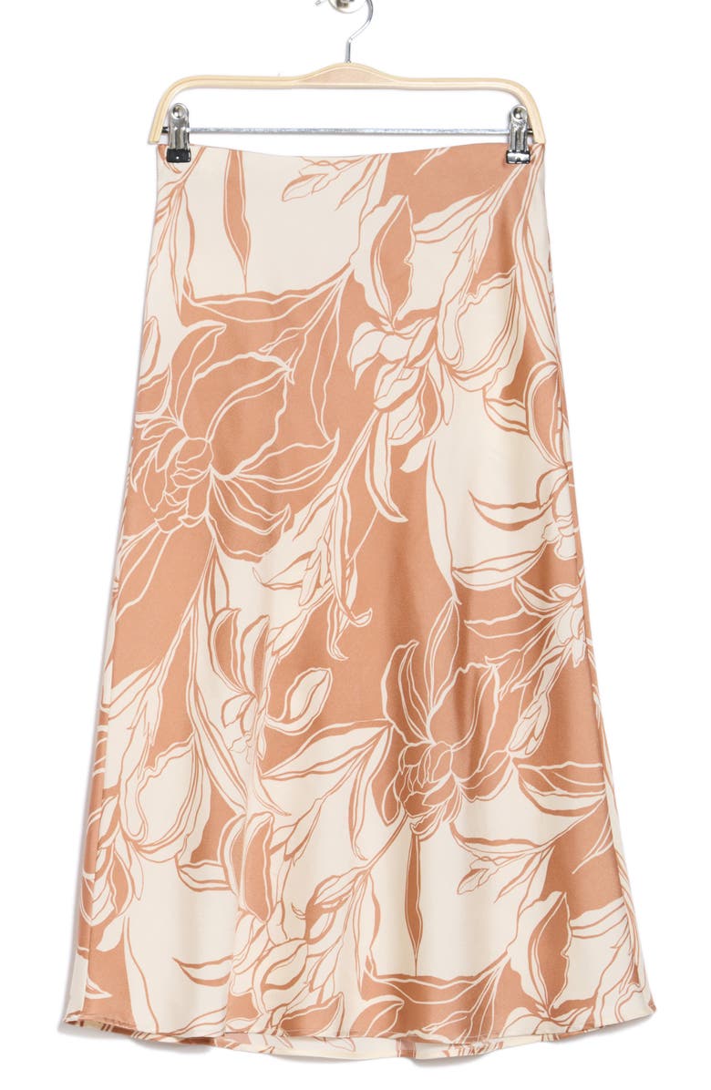 Gemma + Jane Satin Midi Skirt, Alternate, color, Mocha Mousse/ Ivory