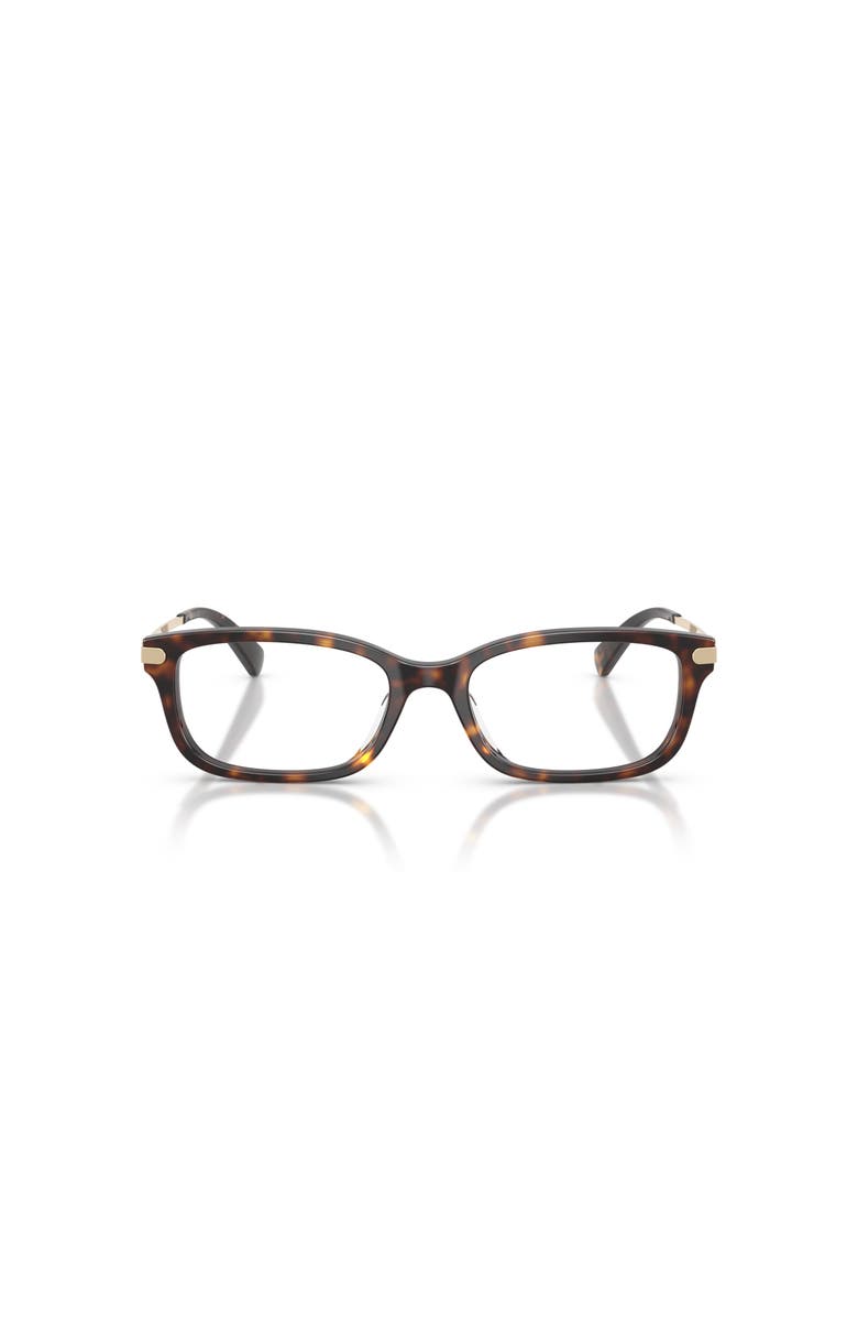 COACH 52mm Rectangle optical glasses, Alternate, color, Tortoise