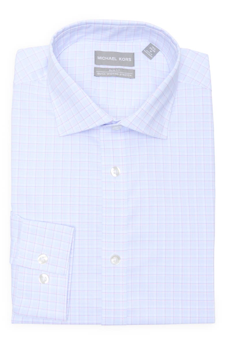 Michael Kors All Season Slim Fit Dress Shirt, Main, color, Blue/ Blush