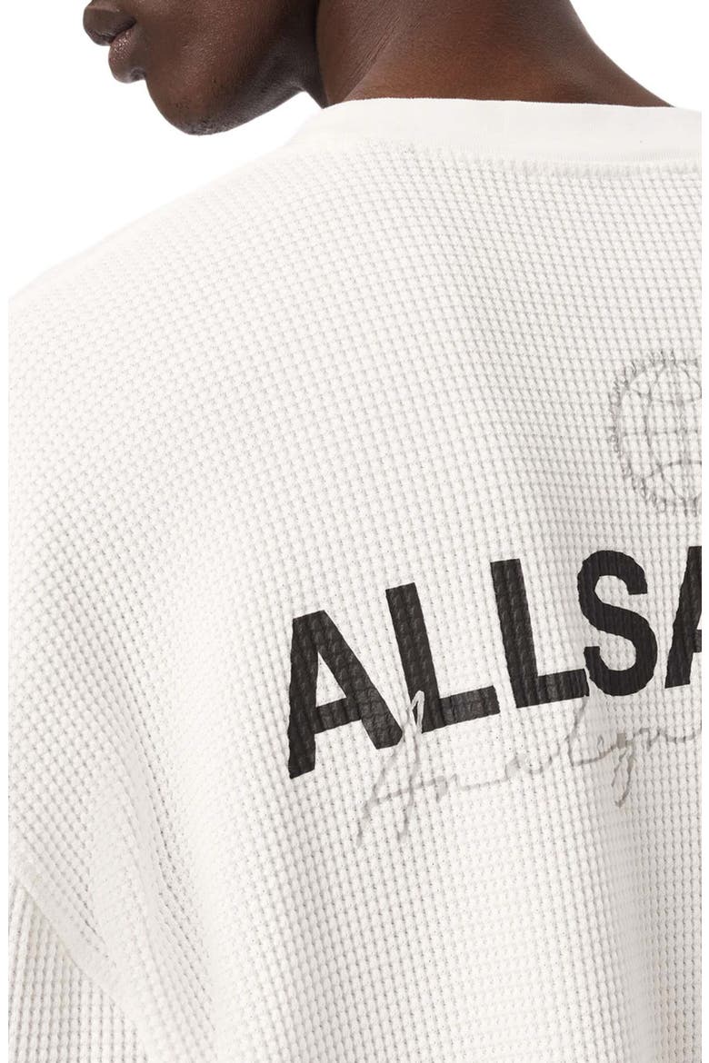 Emblem Logo Waffle Stitch Graphic Sweatshirt, Alternate, color, COTTAGE WHITE